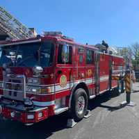 <p>A Hatfield Volunteer Fire Company fire engine </p>