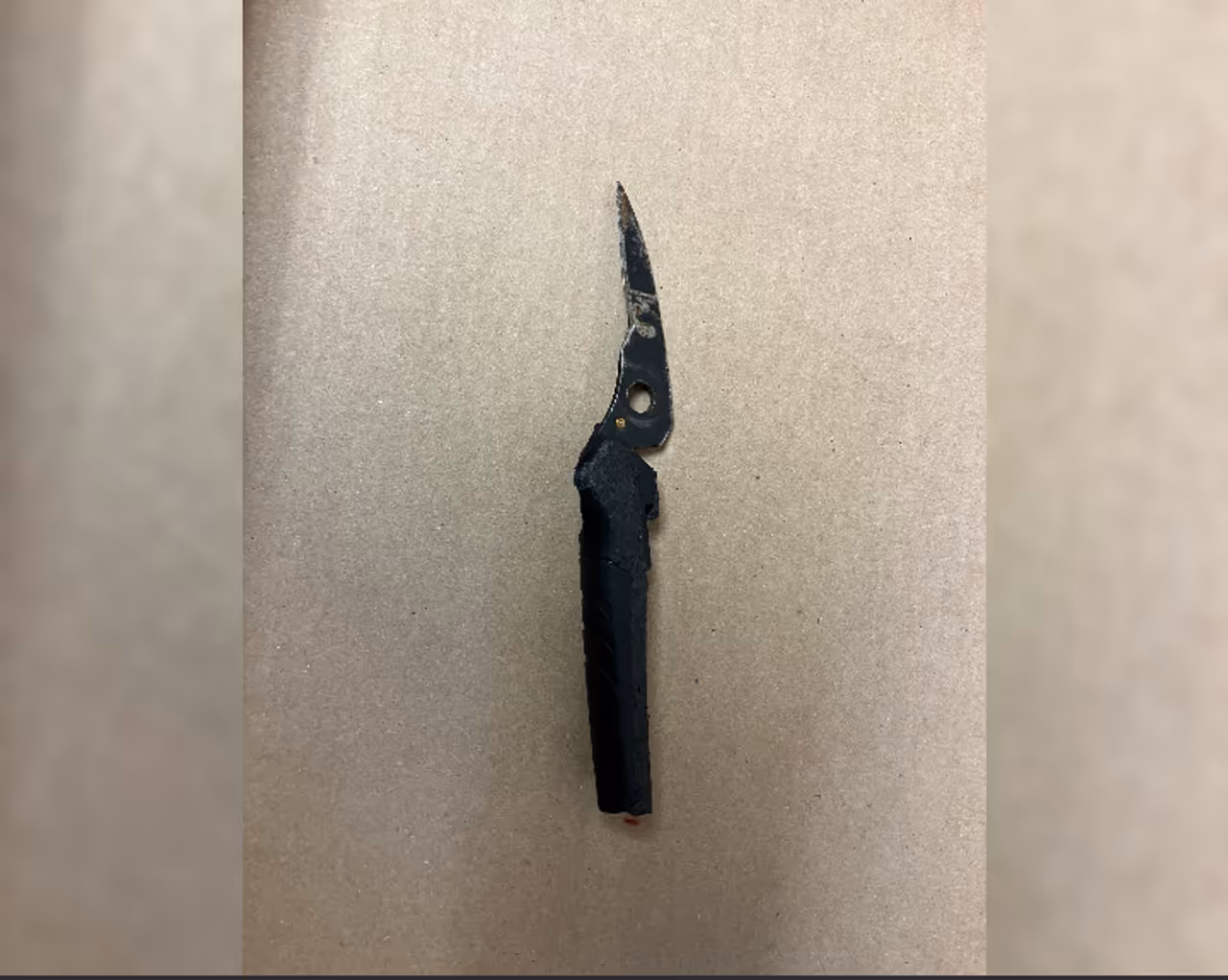 The knife Kenneth Edwards allegedly used to injure a police officer during a traffic disturbance.