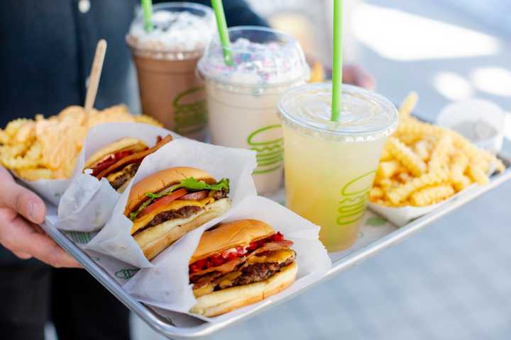 Shake Shack serves a variety of burgers, fries, and more.