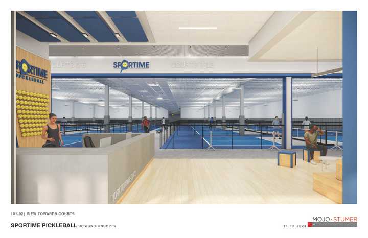 A rendering of the upcoming Sportime Pickleball facility in Yorktown.&nbsp;