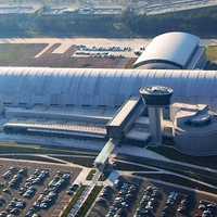 <p>An aerial photo of the Steven F. Udvar-Hazy Center located at Chantilly, VA taken Dec 18, 2004.</p>