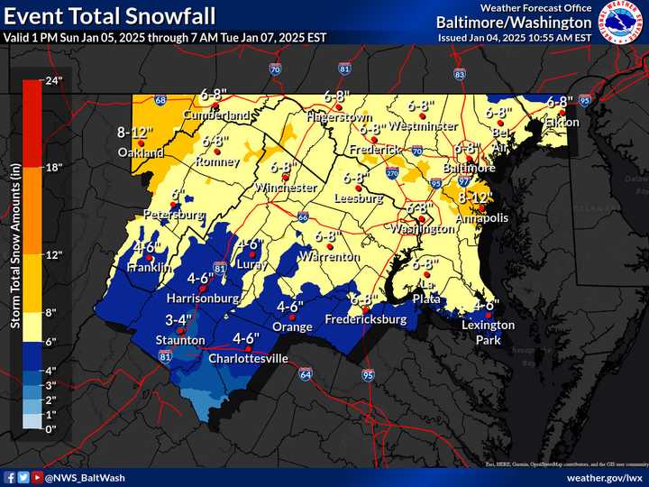 Here's How Much Snow Is Expected To Fall In DMV During Incoming Storm ...