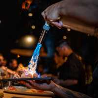 <p>A look at the restaurant's sushi counter. </p>
