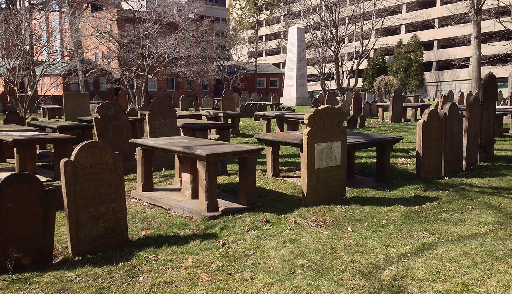 The Ancient Burying Ground in downtown Hartford, CT.
 
The Ancient Burying Ground in downtown Hartford, CT.