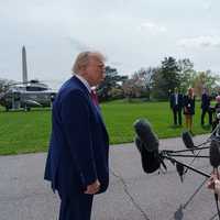 <p>President Donald Trump speaking to reporters outside the White House on April 3, 2025.</p>