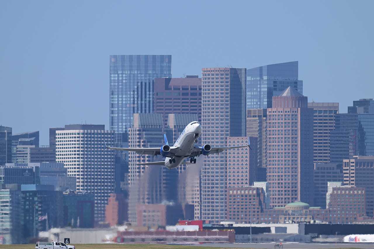 A United Airlines flight taking off from Boston Logan International Airport in August 2025. A United Airlines flight taking off from Boston Logan International Airport in August 2025.