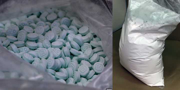 Fentanyl pills and powder.&nbsp;