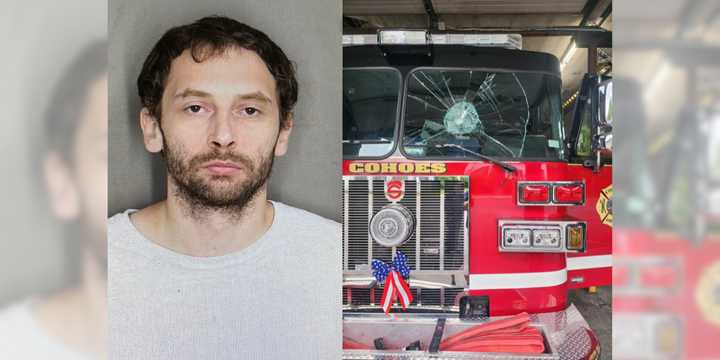 Michael Cooper, age 33, is accused of vandalizing a Cohoes Fire Department truck and other targets in the area.&nbsp;