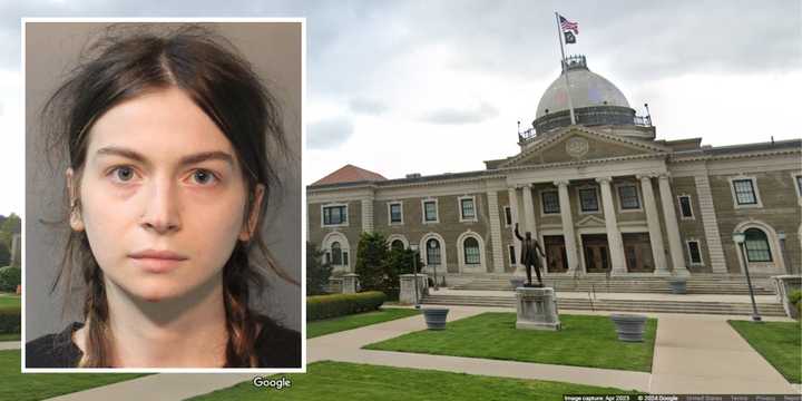 Maria Campanelli is accused of assaulting a police officer at the Nassau County Legislature building in Mineola on Monday, Aug. 5.&nbsp;