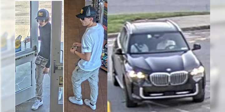 Surveillance footage of two men accused of stealing thousands of dollars from an ATM at the I-395 service plaza in Plainfield on Monday, Aug. 5.