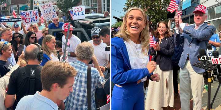 Ali Truwit at a send-off ceremony in Darien on Friday, Aug. 16.&nbsp;