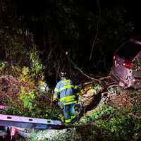 SUV Crashes Down Embankment In Mahopac