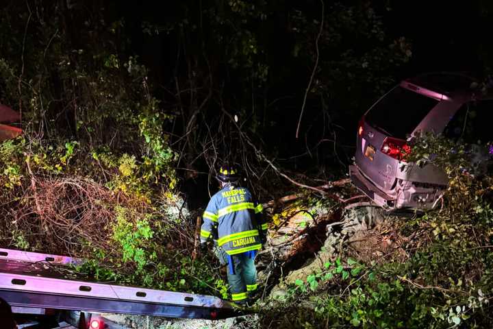 SUV Crashes Down Embankment In Mahopac