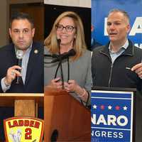 <p>From left: Rep. Anthony D'Esposito, Laura Gillen, Rep. Marc Molinaro, Josh Riley, Rep. Mike Lawler, and Mondaire Jones.
  
</p>