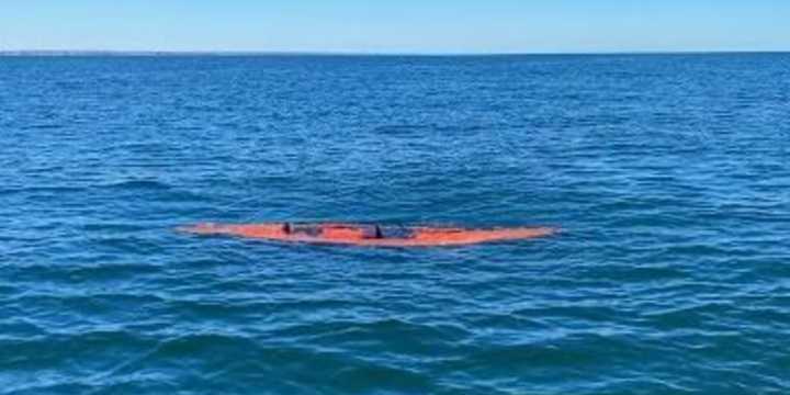 An unmanned kayak that was located near Lloyd Neck on Friday, Oct. 25.