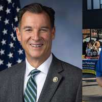 <p>Rep. Tom Suozzi (left) and Michael LiPetri.</p>