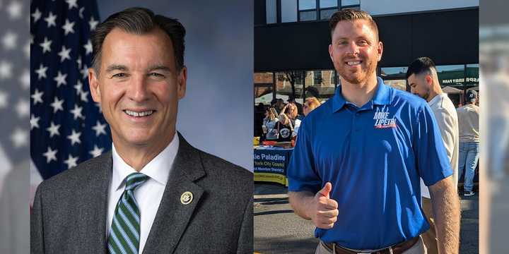 Rep. Tom Suozzi (left) and Michael LiPetri.