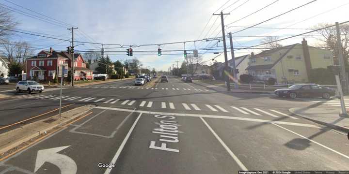 The intersection of Fulton and Staples streets in Farmingdale.