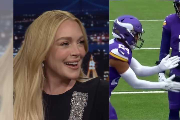 NY Native Lindsay Lohan Reacts To Vikings Players Doing Her Iconic 'Parent Trap' Handshake