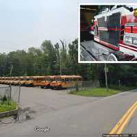 Brush Fire Near Mahopac School Buses Stopped By Young Students