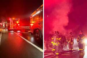 Car Goes Up In Flames On Sprain Brook Parkway In Westchester (PHOTOS)