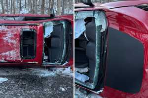 Car Rolls Over On Hudson Valley Road