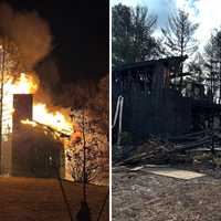 Massive Fire Destroys Home, Sparks Brush Fire Amid High Winds In Westchester