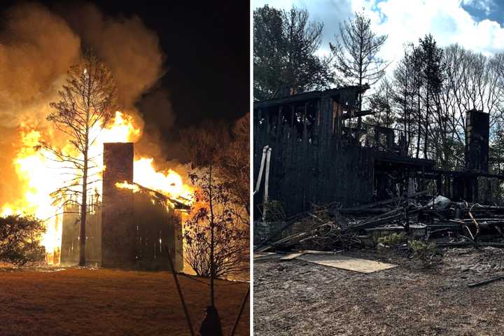 Massive Fire Destroys Home, Sparks Brush Fire Amid High Winds In Westchester