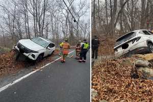 Car Left Perched On Rocky Outcrop In Putnam County Crash (PHOTOS)