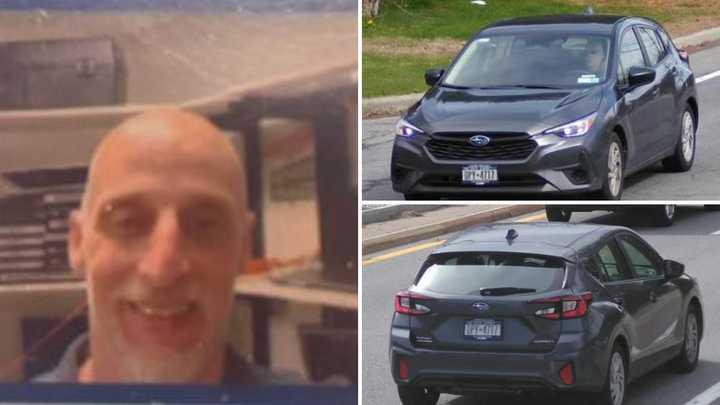Glenn Ungaro, age 59, is pictured along with his actual&nbsp;2024 silver Subaru Impreza Hatchback bearing NYS Registration DPY4717. 