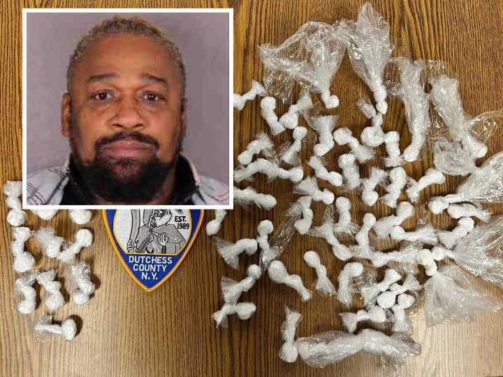 Howard J. Nugent, 52, was caught with the cocaine pictured above, according to the Dutchess County District Attorney’s Office Drug Task Force. 