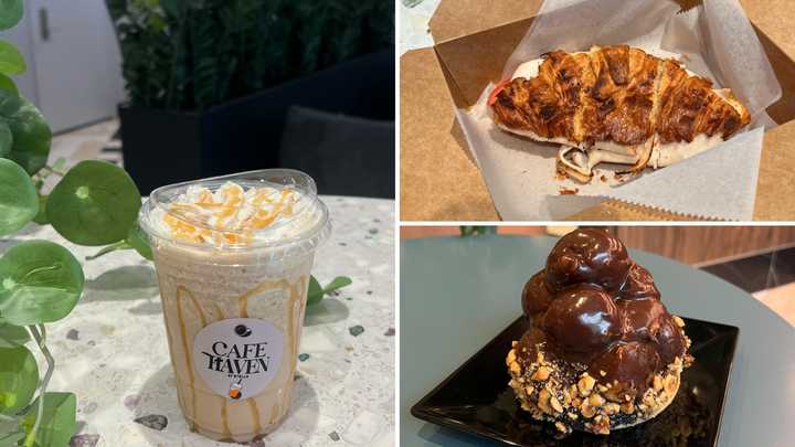 Cafe Haven offers sandwiches, frappucinos, desserts, and more, as seen above. 