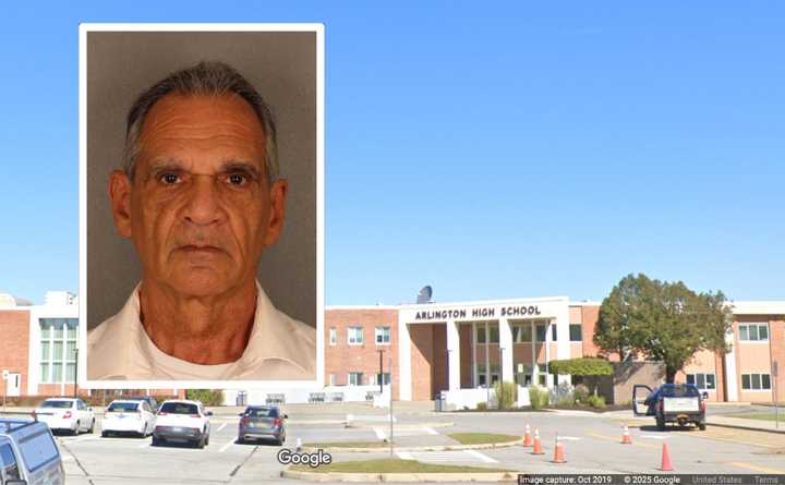 Robert J. Siniscalchi of Hyde Park is accused of having inappropriate contact with three Arlington High School students, authorities announced. 
