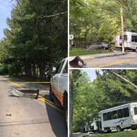 Bus, Cars Collide, Topple Utility Pole In Monsey, Cause Outages