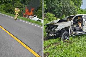 Man Critically Injured After Fiery Crash On Route 9 In Red Hook
