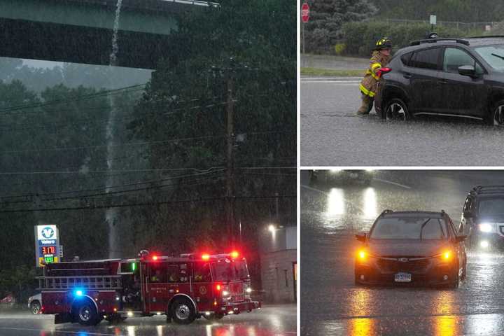 PHOTOS: Stranded Driver Saved From Floodwaters On Route 22 In NY During Storm