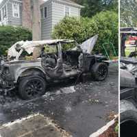 PHOTOS: Jeep Hybrid Destroyed In Blaze Outside Mamaroneck Home