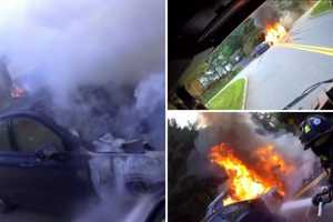 2 Cars Go Up In Flames In Westchester Crash