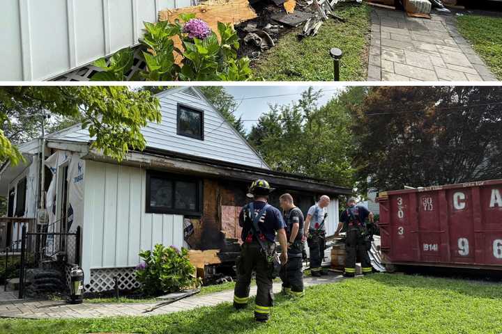 PHOTOS: Flames Tear Through Outside Of Westchester Home
