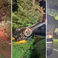Car Flips On Roof In Rye Crash: Driver, Passenger Walk Away Unharmed