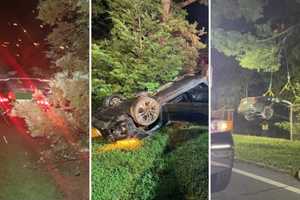 Car Flips On Roof In Rye Crash: Driver, Passenger Walk Away Unharmed