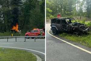 Car Catches Fire on Taconic Parkway Exit Ramp In Kent