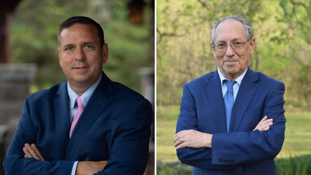 Republican Incumbent Orange County Executive&nbsp;Steve Neuhaus (left) and his opponent, Democrat civil rights lawyer&nbsp;Michael Sussman.&nbsp;