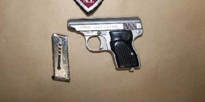 The recovered handgun.