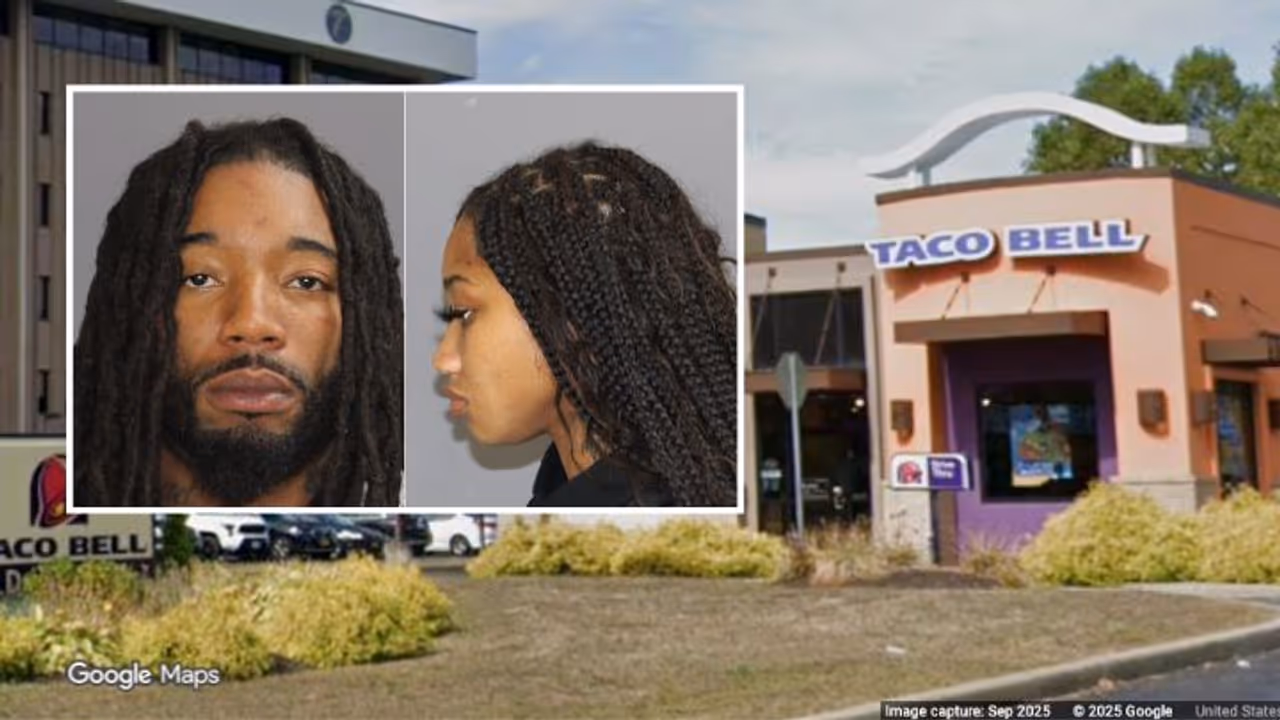 Ahmad Morton (left) and Aryonna Rivera are accused of attacking employees inside the Colonie Taco Bell on Wolf Road late Sunday, Nov. 9.