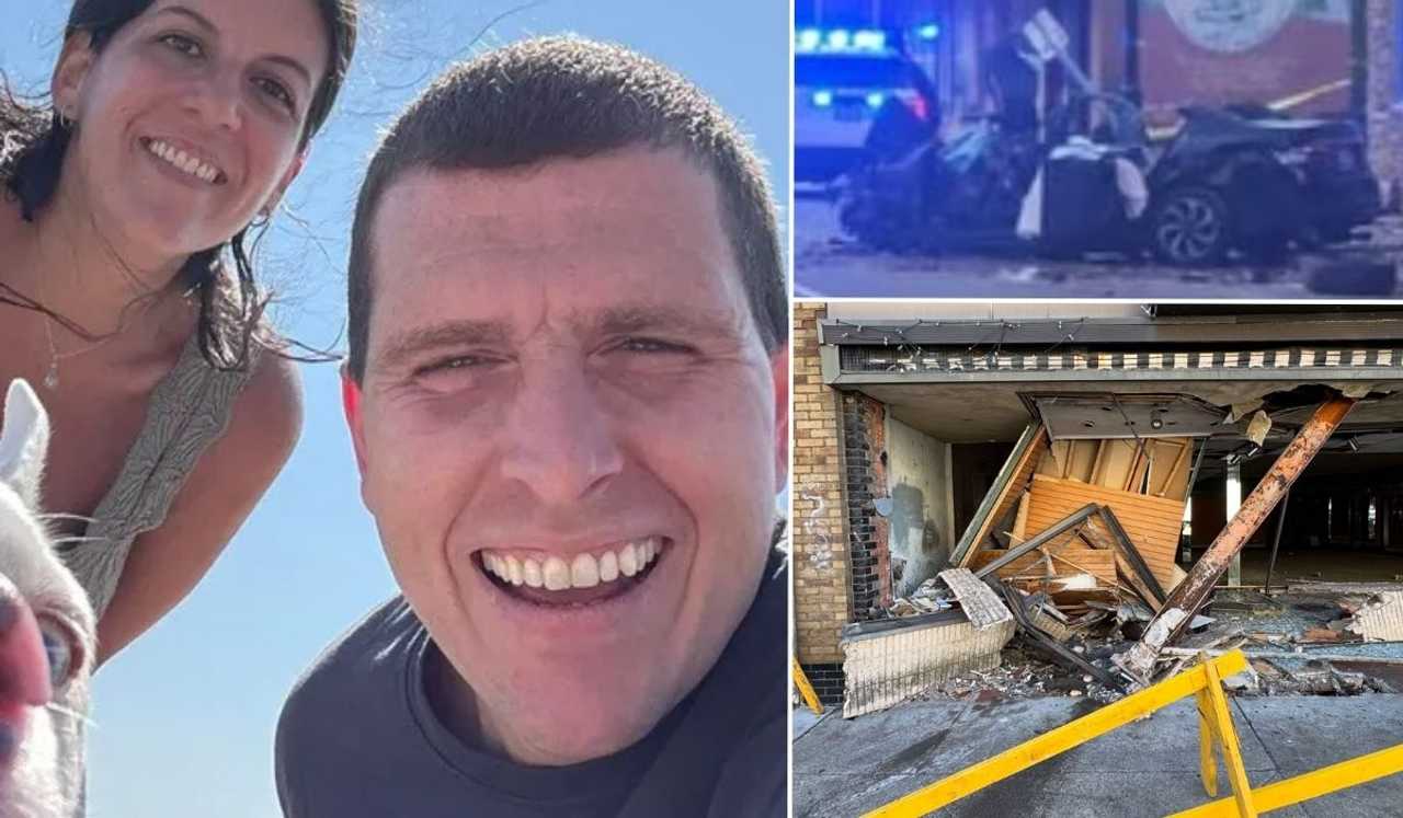 Scott Letizia (pictured with his wife) and the crash scene in Patchogue.