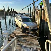 Teen Driver Lands On Dock After Crashing Through Fence At Port Jefferson Marina