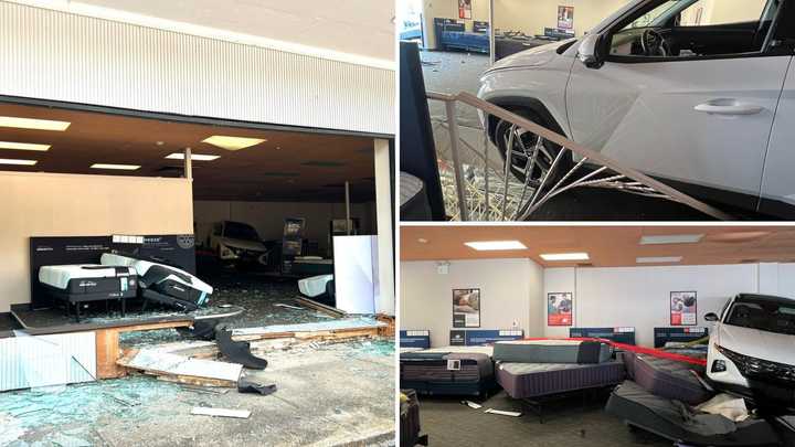 The car ended up 50 feet inside the Mattress Firm store.&nbsp;