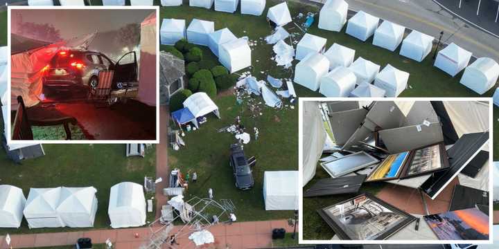 The scene of the crash at the&nbsp;Montauk Art Show on Sunday, June 29.