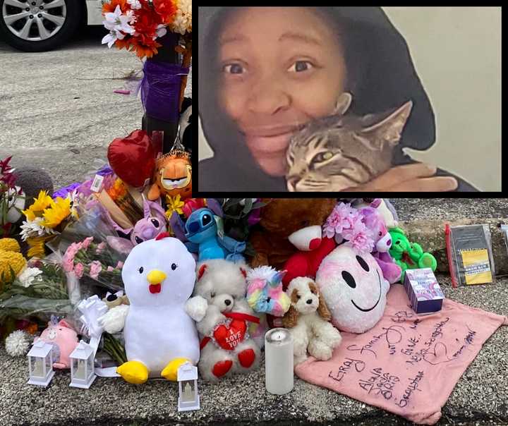 Dawn Watson, 14, Philadelphia, and a memorial dedicated to her memory. Watson was killed in a hit-and-run crash in the city on Thursday, Sept. 26, 2024.